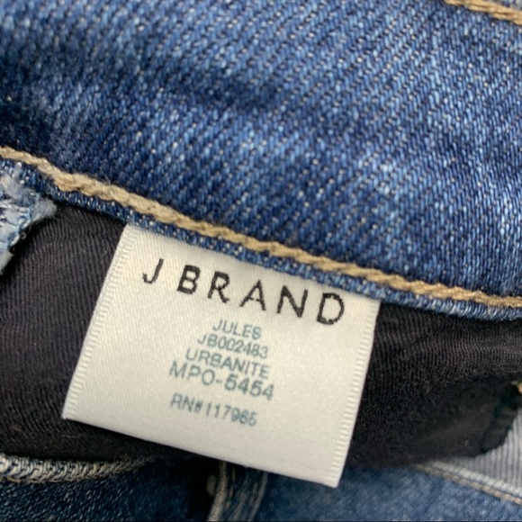 J Brand Jules Rhinestone Tuxedo Stripe Straight Leg Jeans in Urbanite Sz 26 - Picture 8 of 16